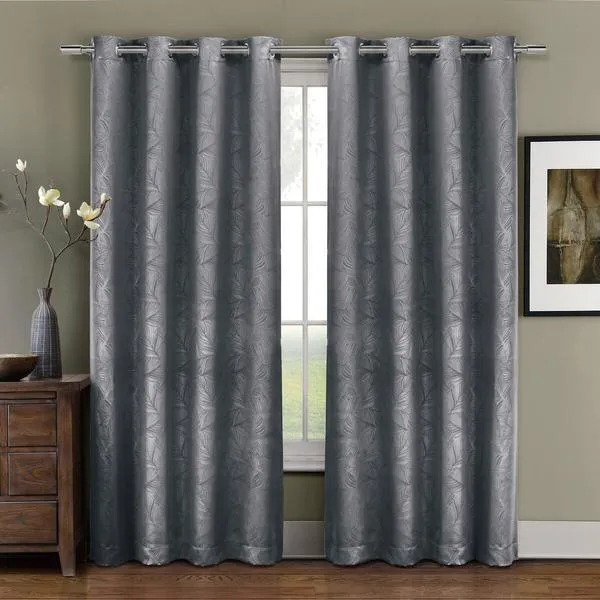 Prairie Contemporary Leafy Design Blackout Grommet Curtain Panel (Single)