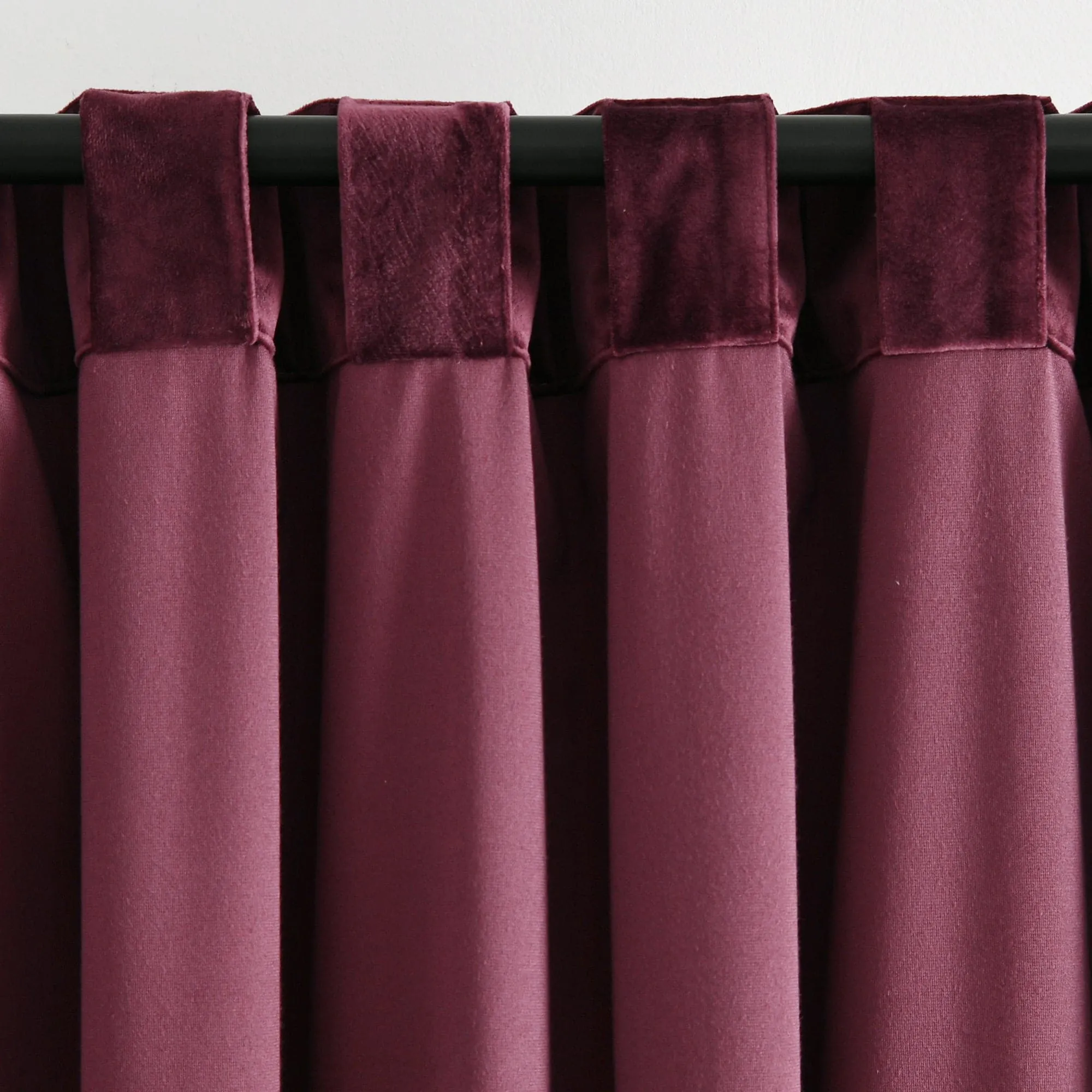 Prima Velvet Solid Back Tab Rod Pocket Light Filtering Window Curtain Panel Set