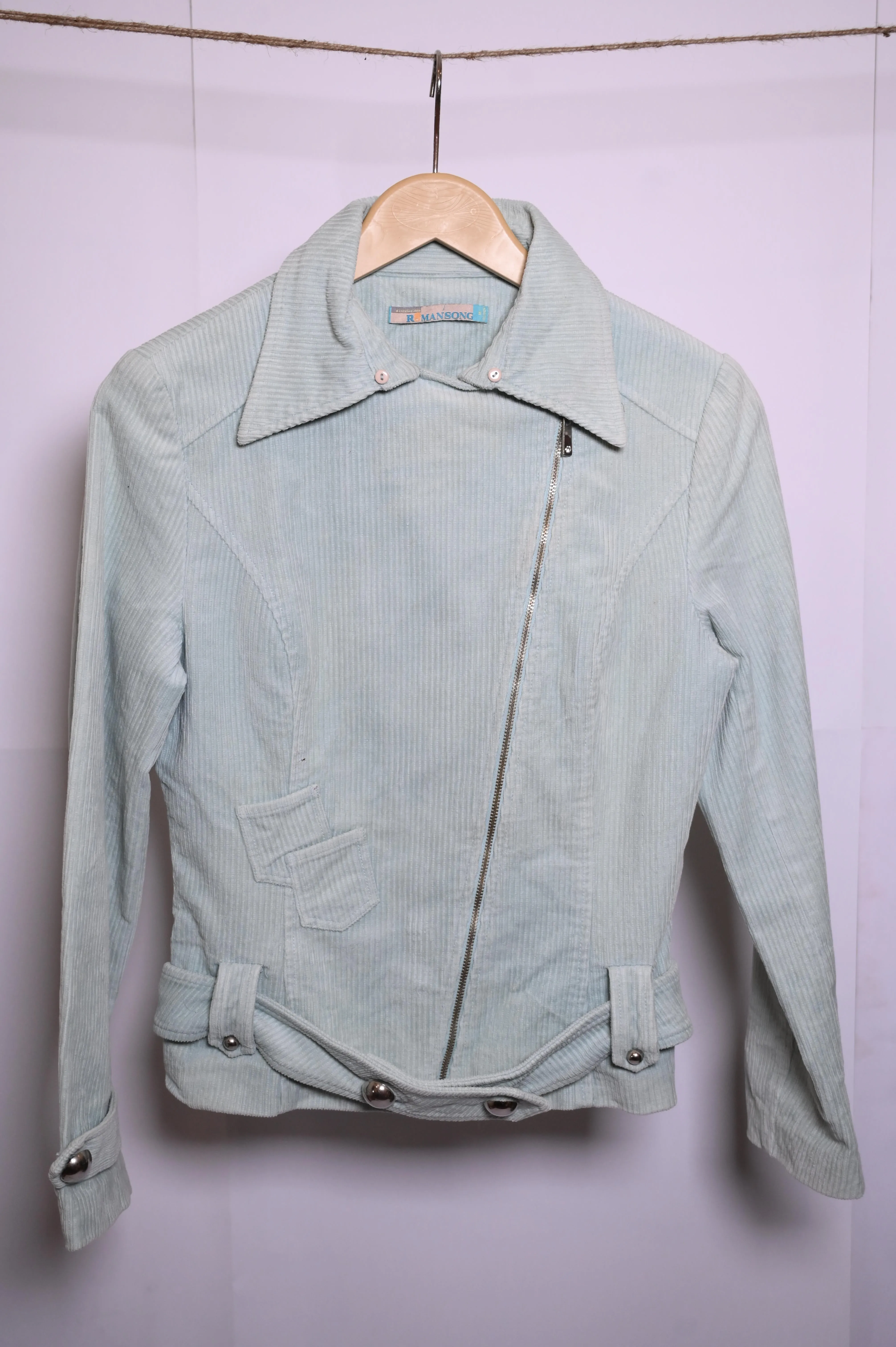 R Mansong Light Blue Zipper Jacket – Small