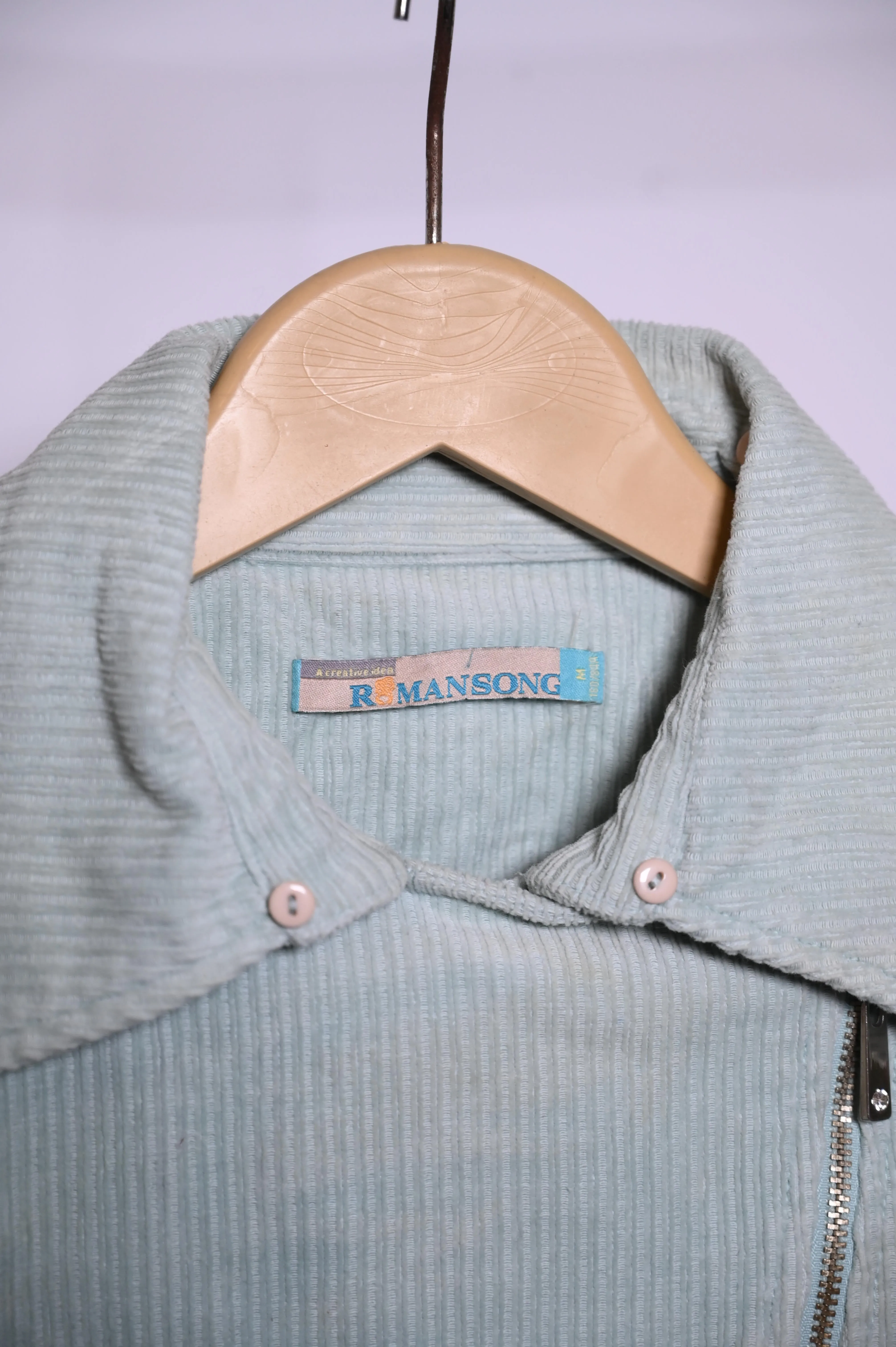 R Mansong Light Blue Zipper Jacket – Small