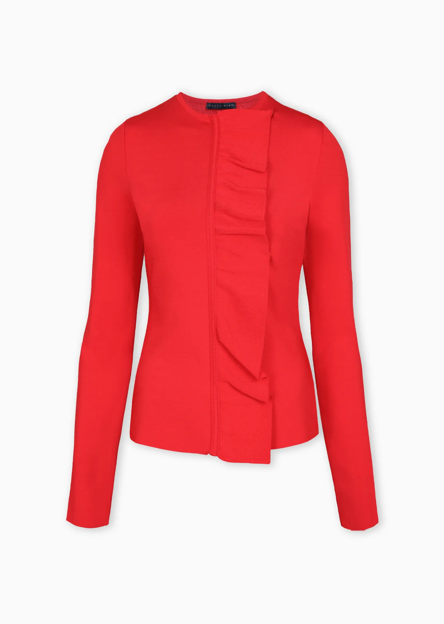 Riva - Geranium Red Ruffle Front Jacket