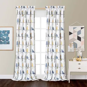 Room Darkening Birds Curtain Panel Pairs ( Set of 2 )