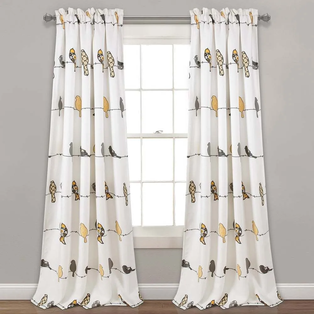 Rowley Birds Room Darkening Curtain Panel Pair 52" W X 84" L