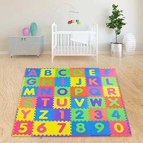 Safest Non Toxic Alphabet Puzzle Mat Kids Learn & Play Puzzle Pieces