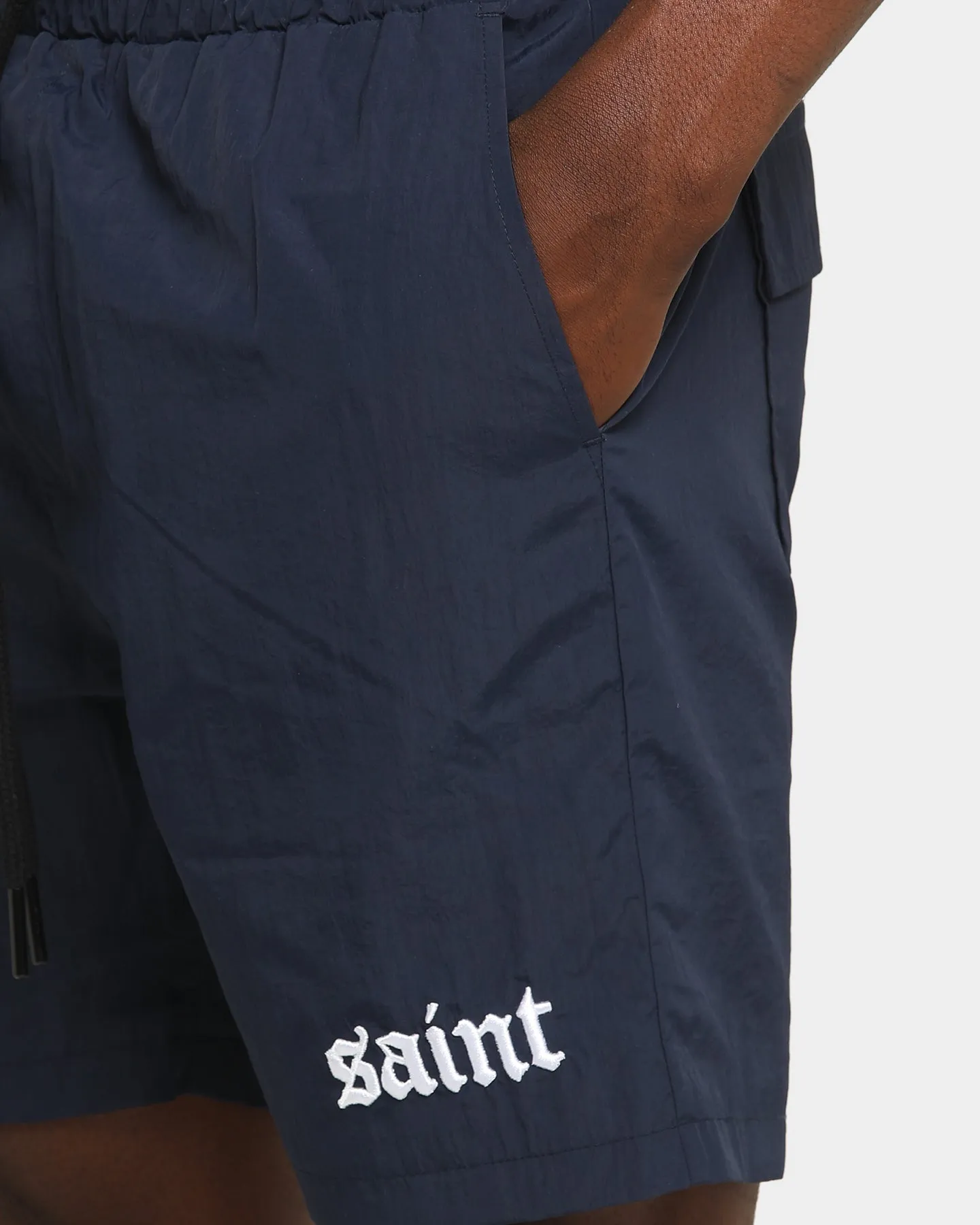 Saint Morta Era Track Shorts Navy/White