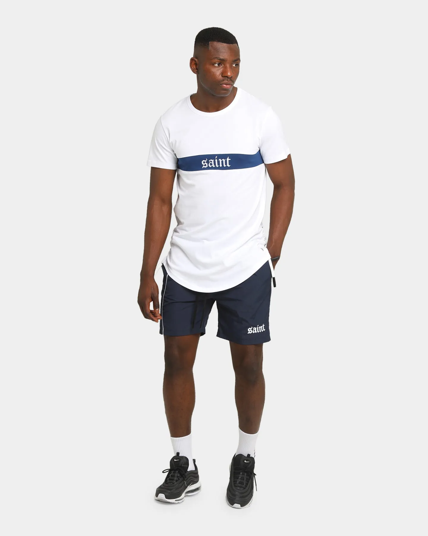 Saint Morta Era Track Shorts Navy/White