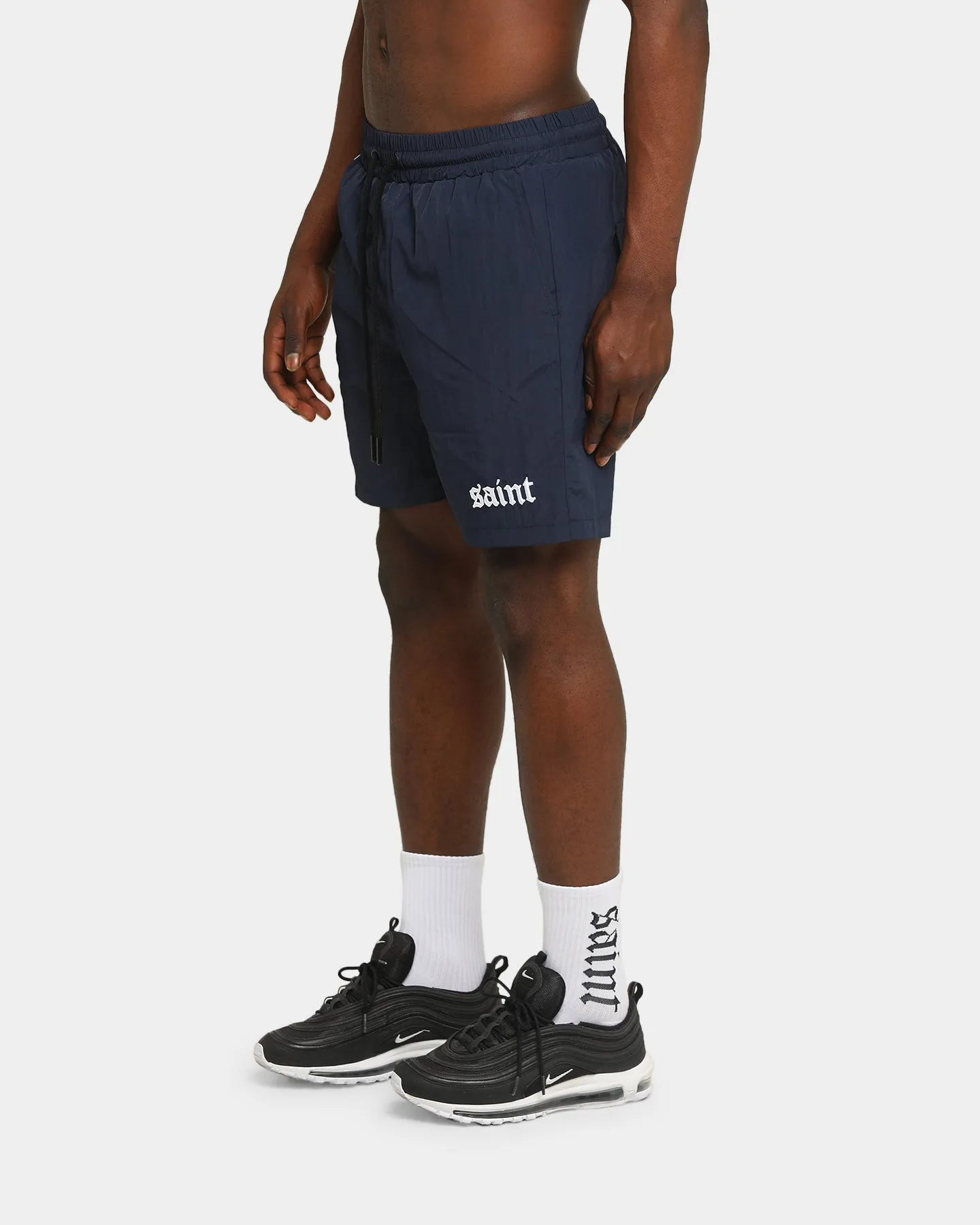 Saint Morta Era Track Shorts Navy/White