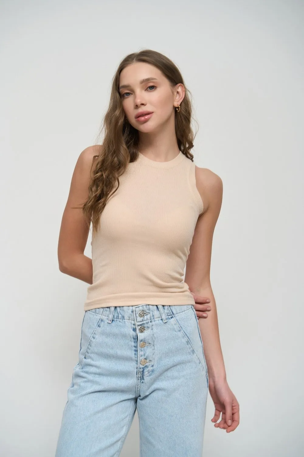 Sleeveless Ribbed Top