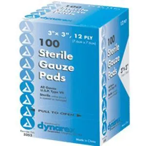 Sterile Gauze Pad 3" x 3", 12-Ply