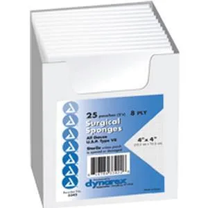 Surgical Gauze Sponge Sterile 2's, 4" x 4", 8-Ply