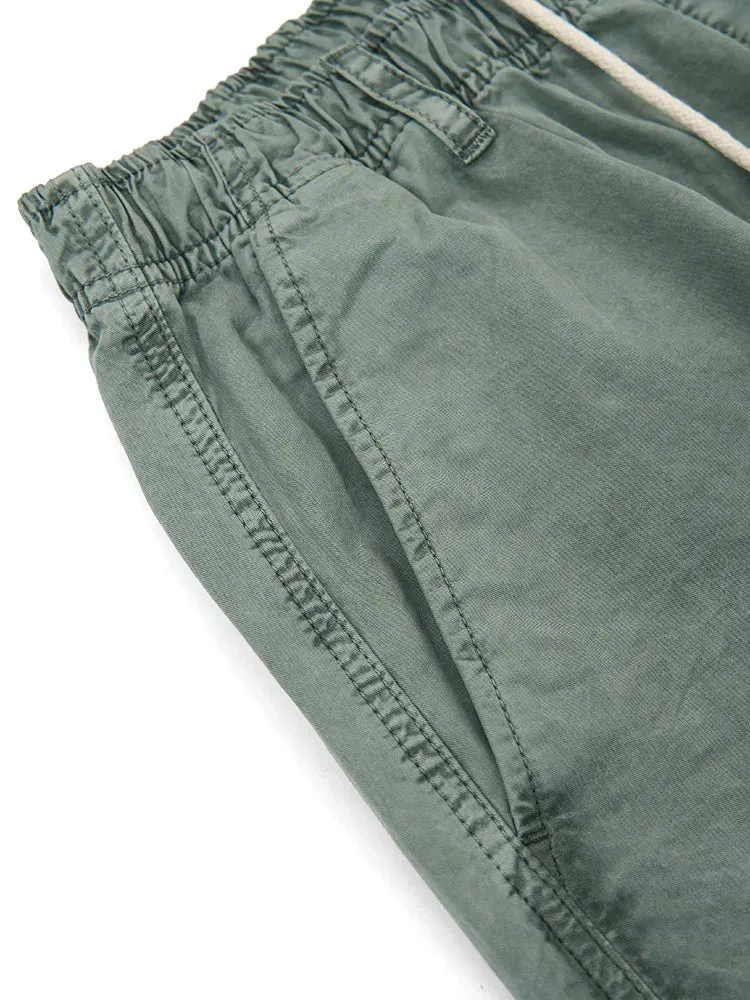 Vintage Style Lightweight Washed Shorts with Drawstring Waist