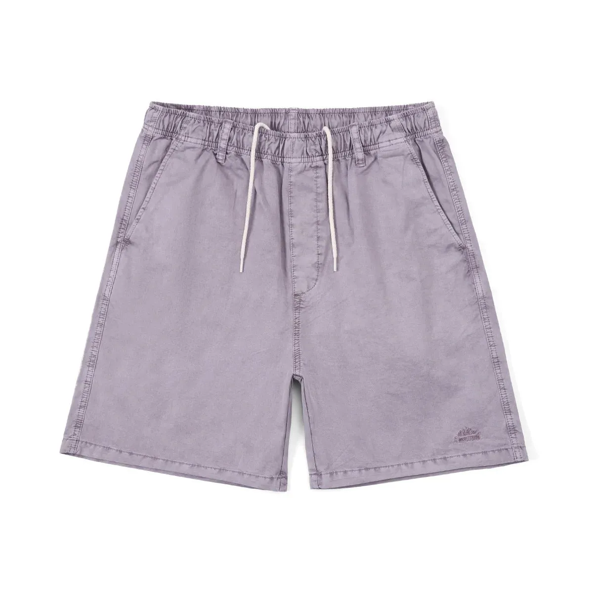 Vintage Style Lightweight Washed Shorts with Drawstring Waist