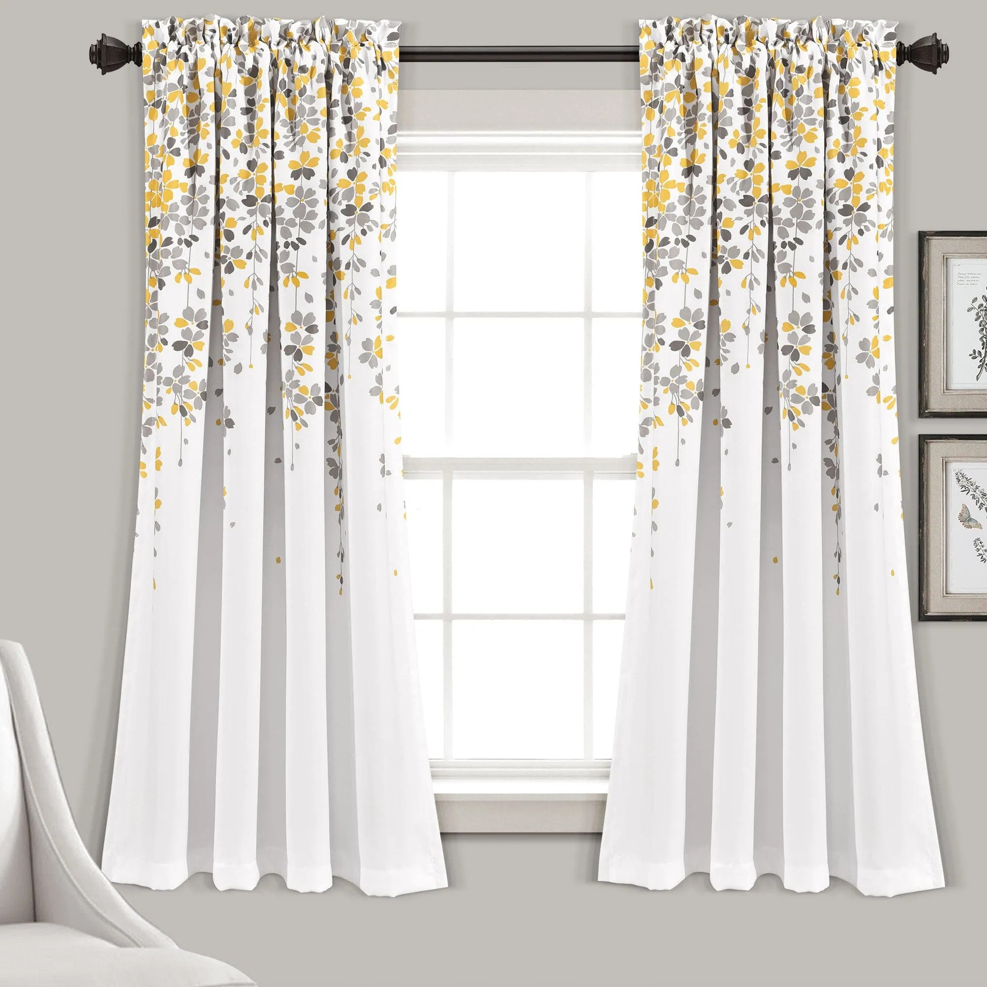 Weeping Flower Light Filtering Window Curtain Set