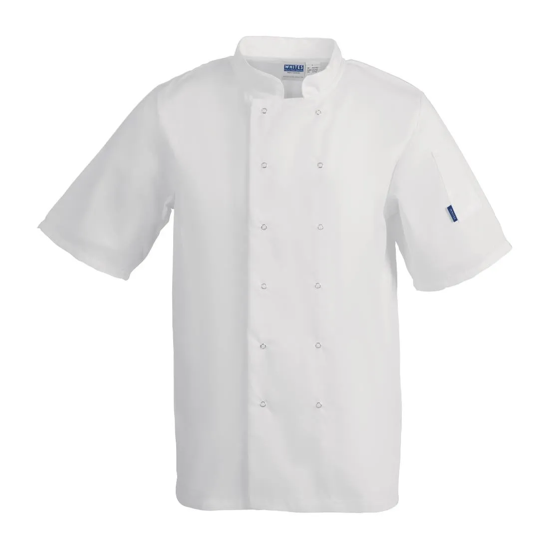 Whites Vegas Unisex Chefs Jacket Short Sleeve White M - A211-M