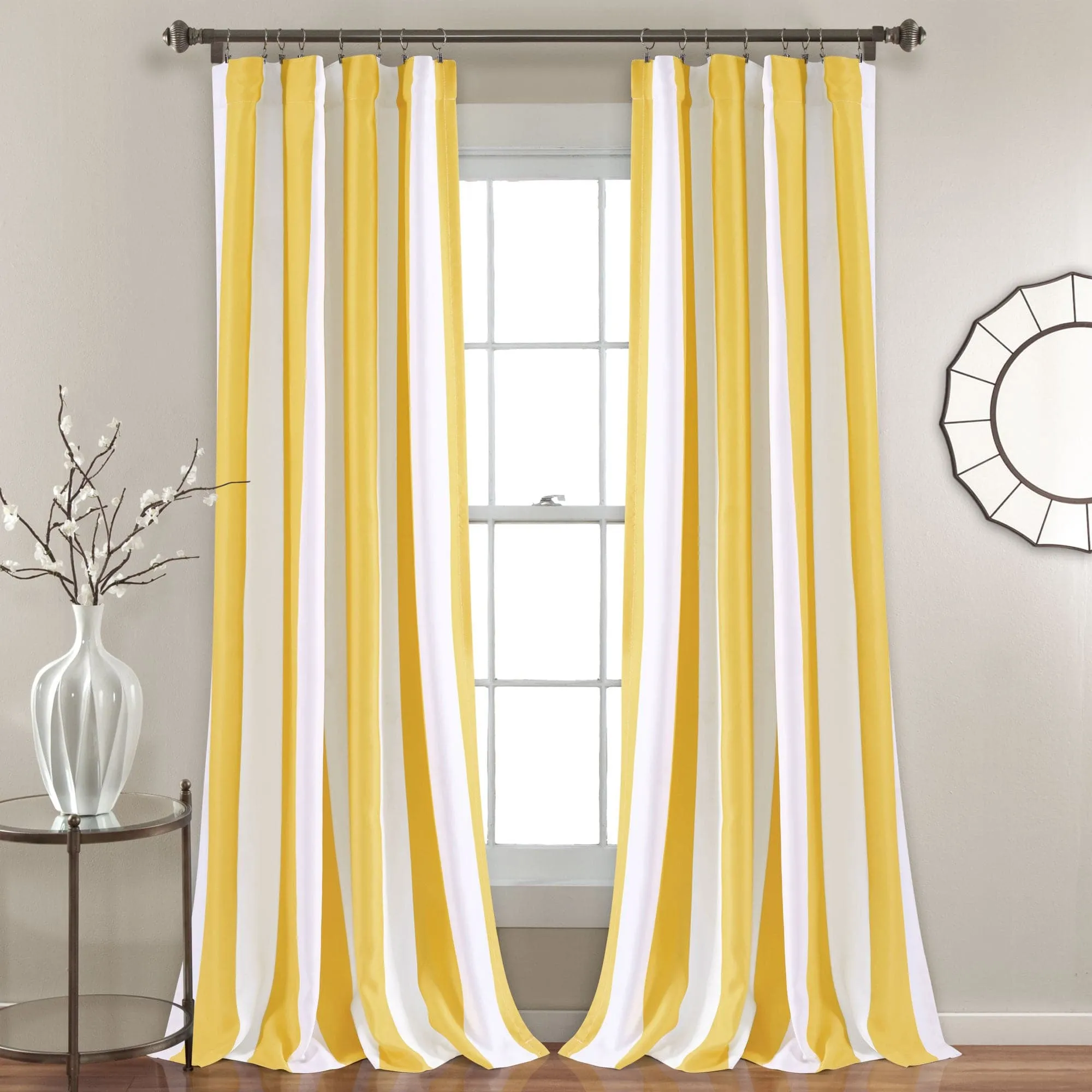 Wilbur Stripe Light Filtering Window Curtain Set