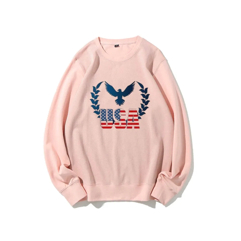 Women Eagle Flag Graphic Sweatshirts