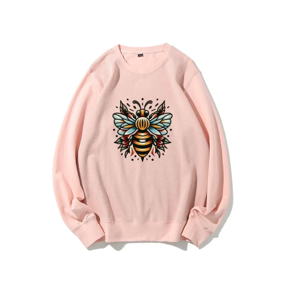 Women Floral Bee Graphic Sweatshirts