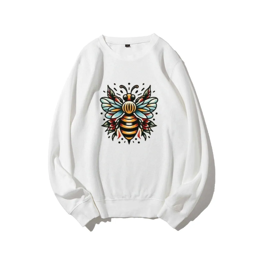 Women Floral Bee Graphic Sweatshirts