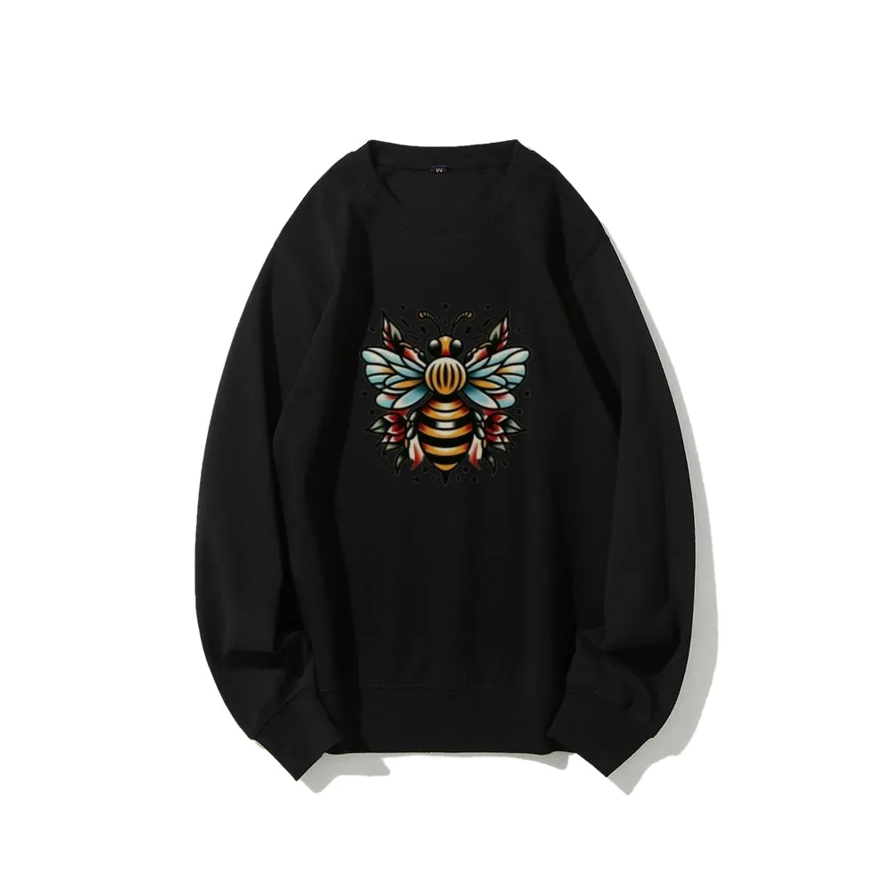 Women Floral Bee Graphic Sweatshirts