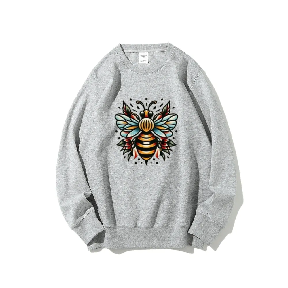 Women Floral Bee Graphic Sweatshirts