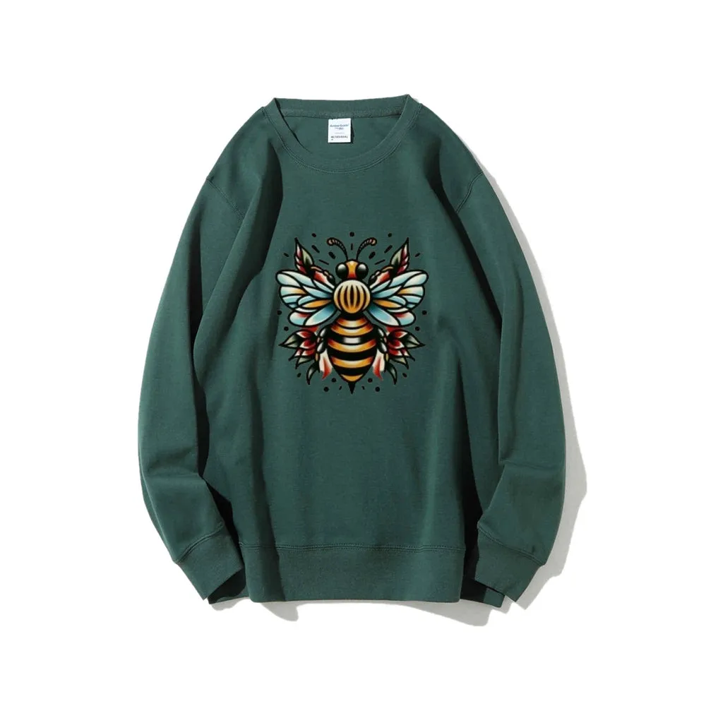 Women Floral Bee Graphic Sweatshirts