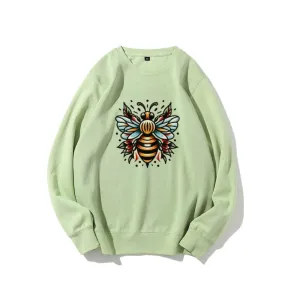 Women Floral Bee Graphic Sweatshirts