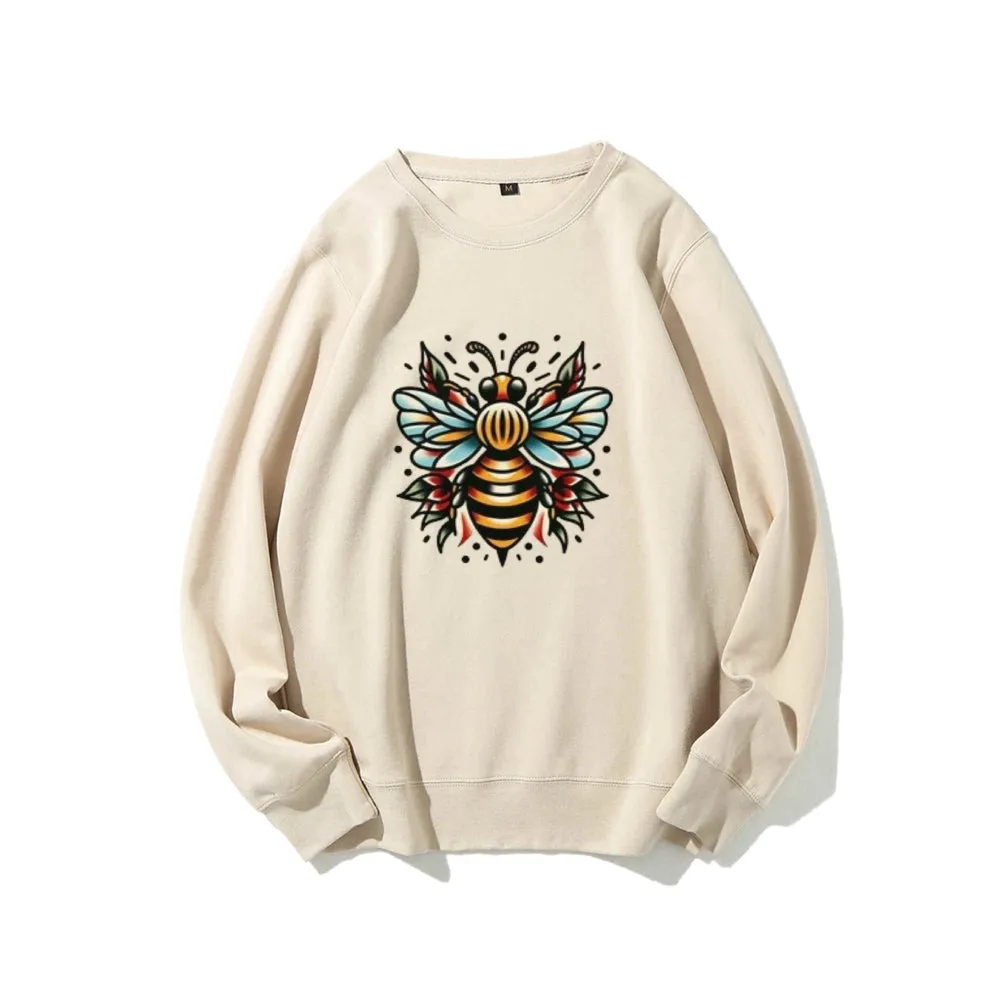 Women Floral Bee Graphic Sweatshirts