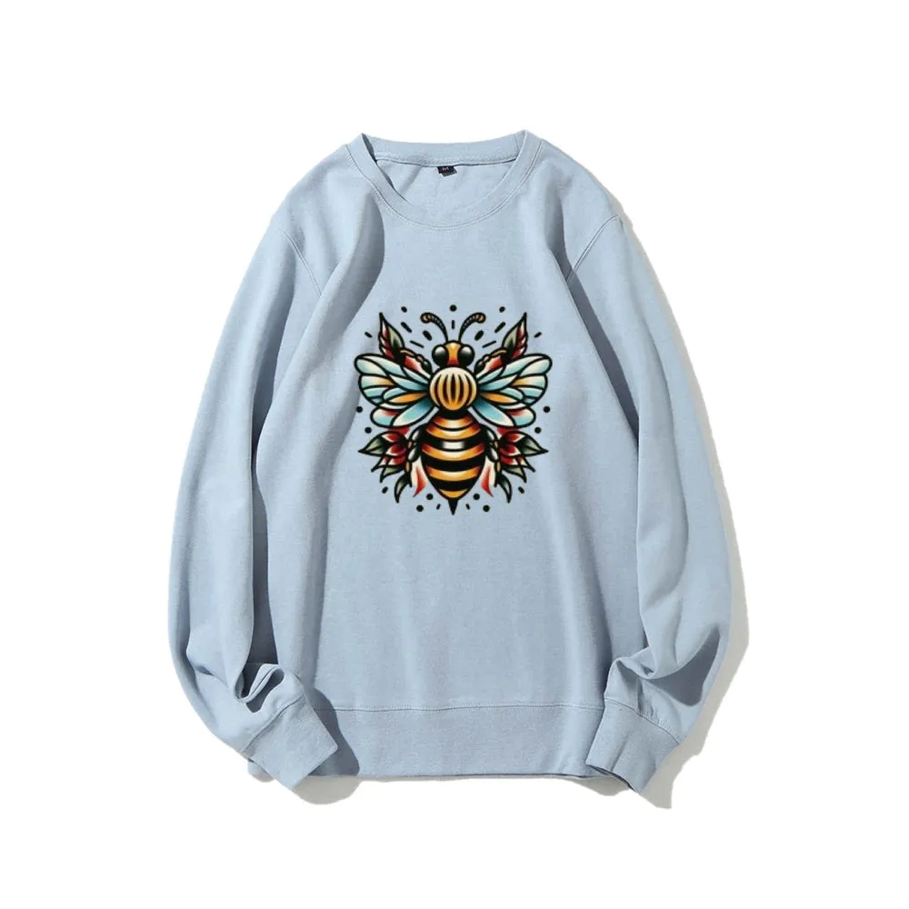 Women Floral Bee Graphic Sweatshirts