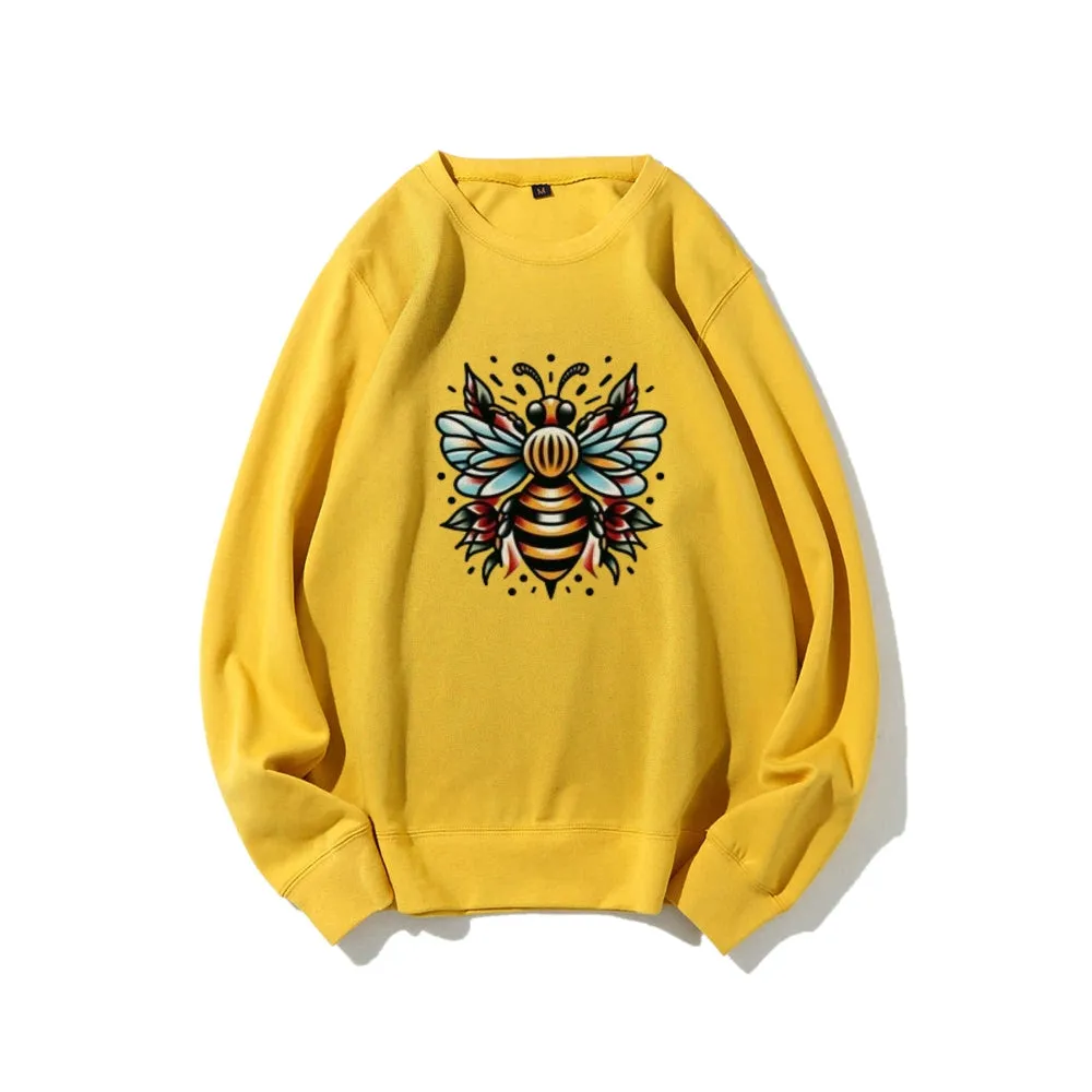 Women Floral Bee Graphic Sweatshirts