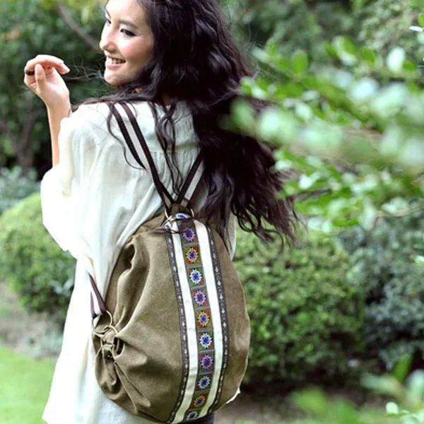 Women's Canvas Boho Backpack