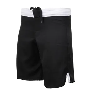 X-Fitness XFM7004 Men's Black and White MMA Fight Shorts - BJJ, No Gi, Grappling, Jiu Jitsu Combat