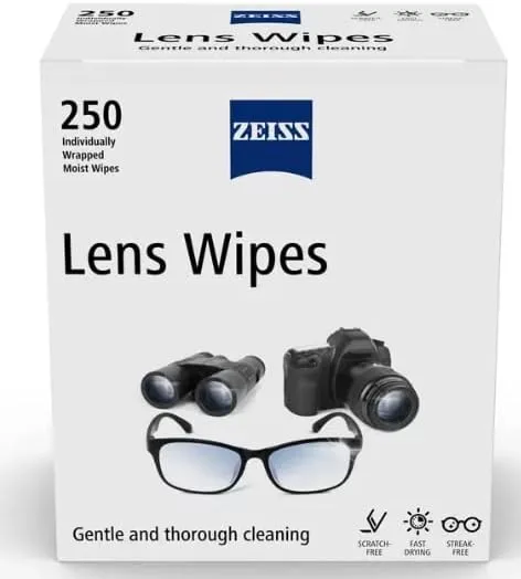 ZEISS Lens Wipes Pack of 250 Individually Wrapped Wipes